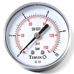 355611 манометр Tervix Pro Line 63 0-4 бар 1/4" акс.